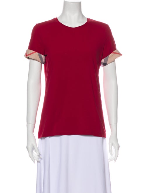 Burberry Crew Neck Short Sleeve T-Shirt Red