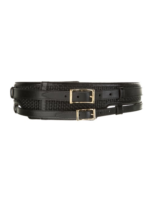 Burberry Leather Wide Belt Black