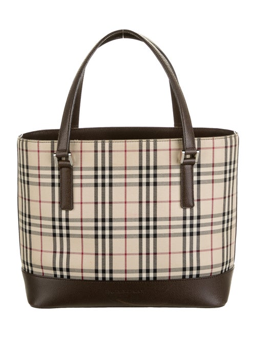 Burberry Small Nova Check Tote Tan