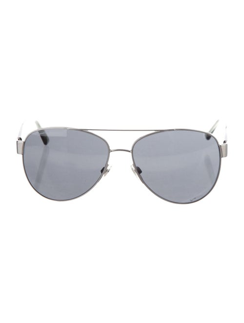 Burberry Check Aviator Sunglasses Silver