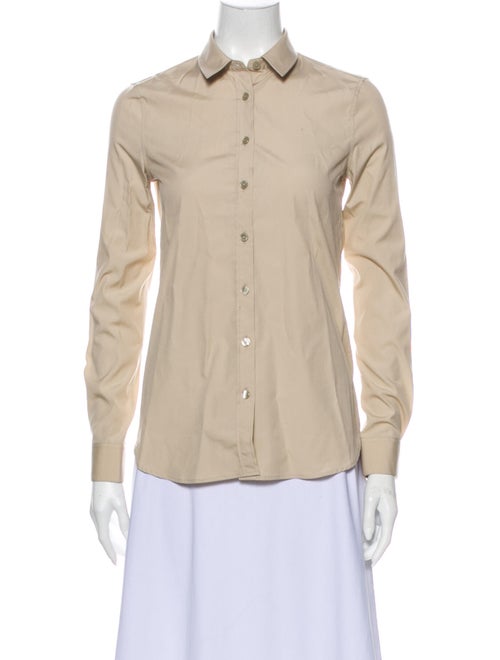Burberry Long Sleeve Button-Up Top