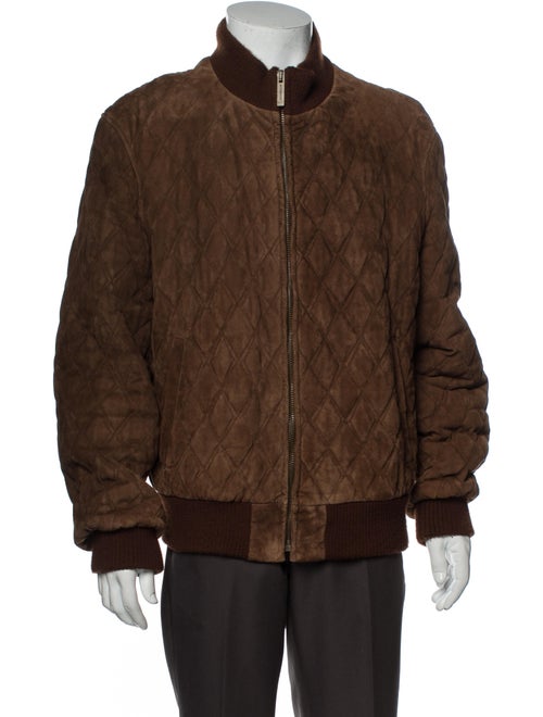 Burberry Quilted Suede Bomber Jacket Suede Bomber