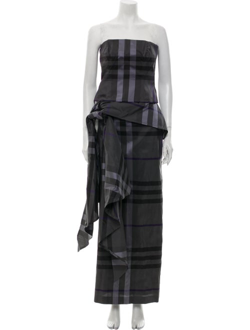 Burberry Corset Silk Skirt Set Grey