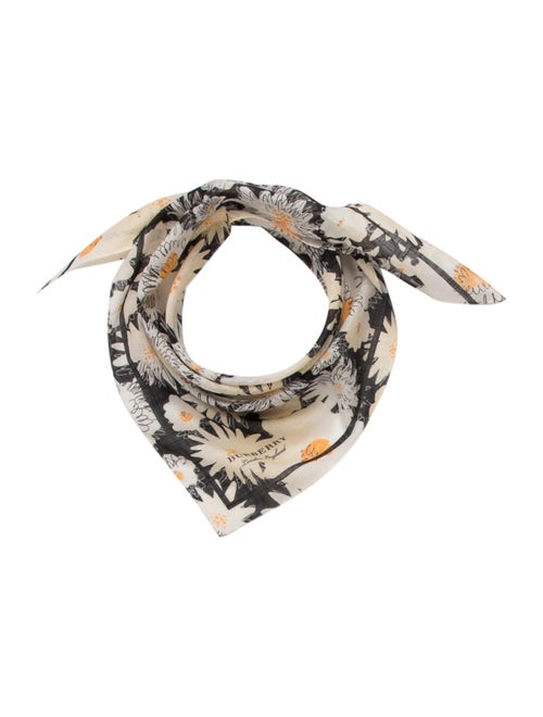 Burberry Daisy Print Scarf Black