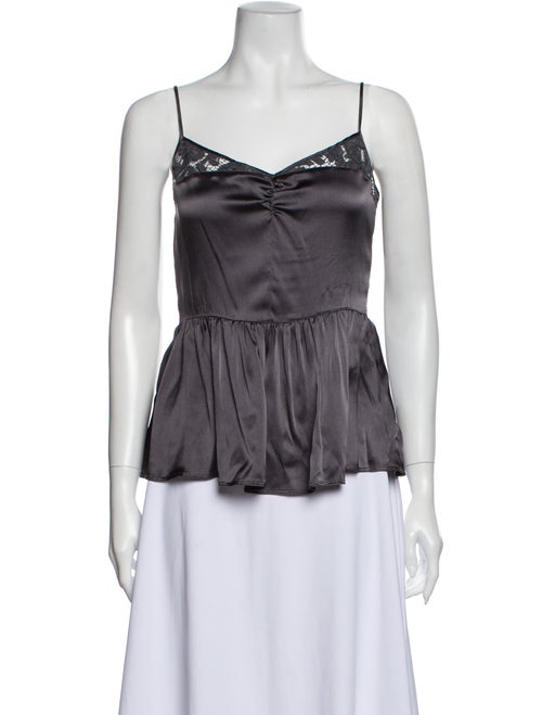 Burberry Silk Lace Trim Embellishment Pajamas Grey