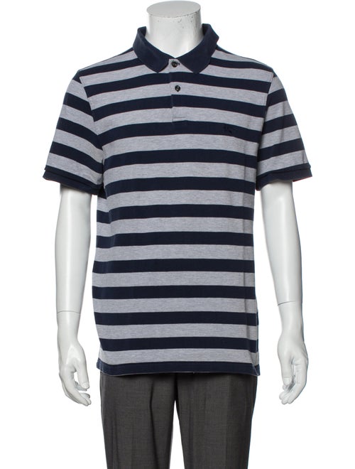 Burberry Striped Striped Polo Shirt Blue