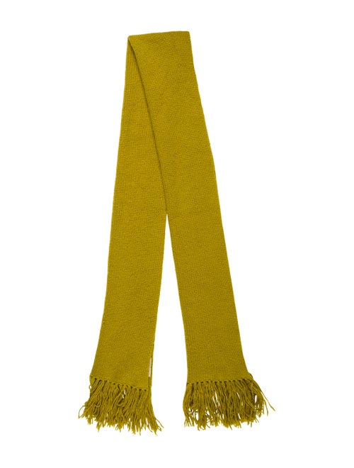Burberry Cashmere Knit Scarf Chartreuse