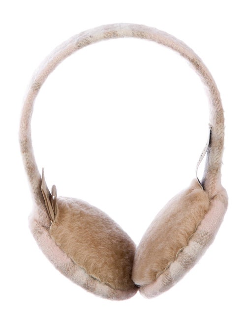 Burberry Cashmere Check Ear Muffs pink