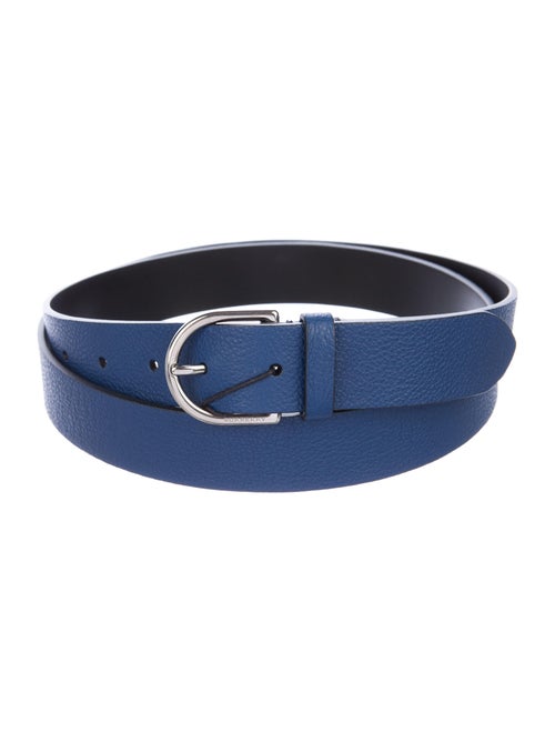 Burberry Leather Buckle Belt navy