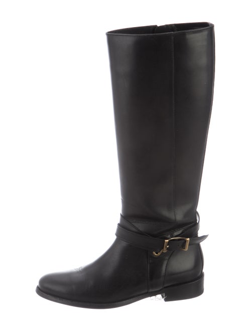 Burberry Leather Riding Boots Black