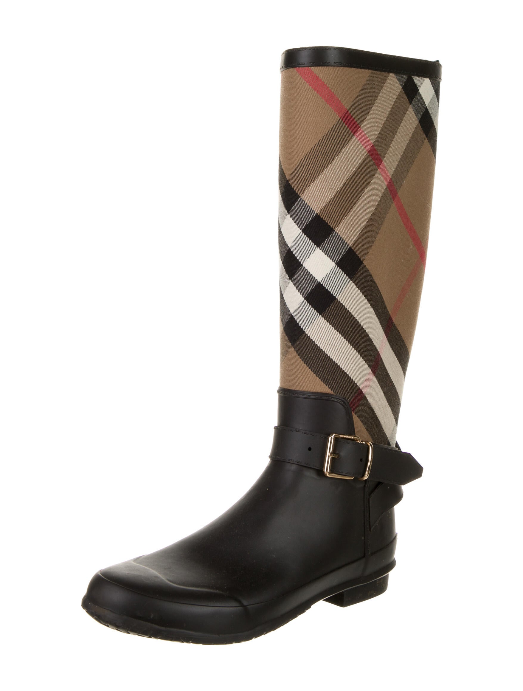 burberry nova check rain boots