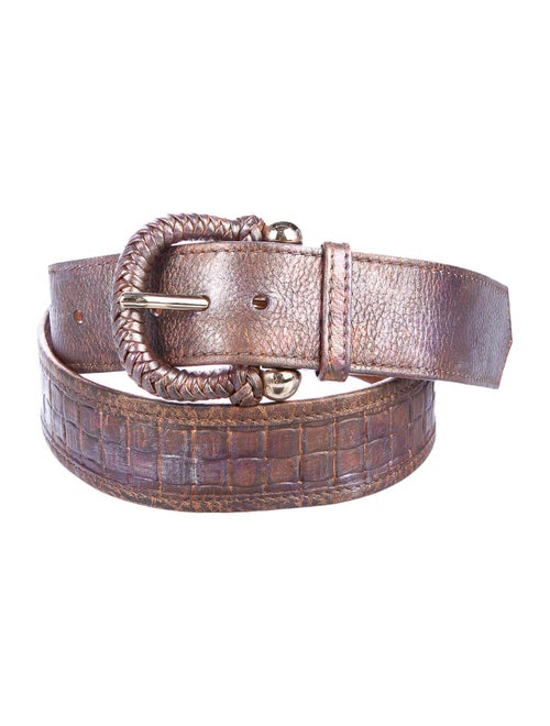 Burberry Metallic Embossed Belt Metallic