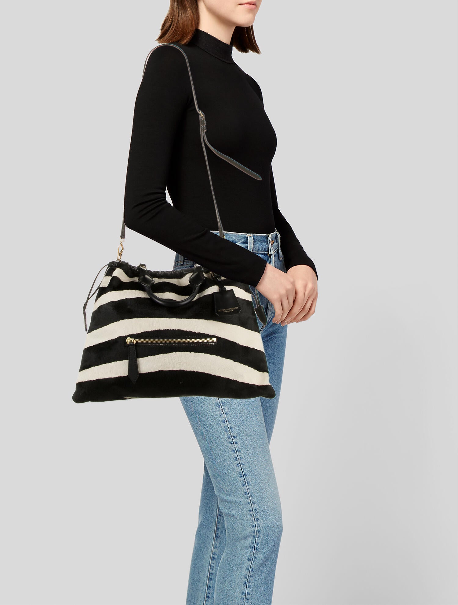 Burberry Zebra Shoulder Bag - Black Shoulder Bags, Handbags
