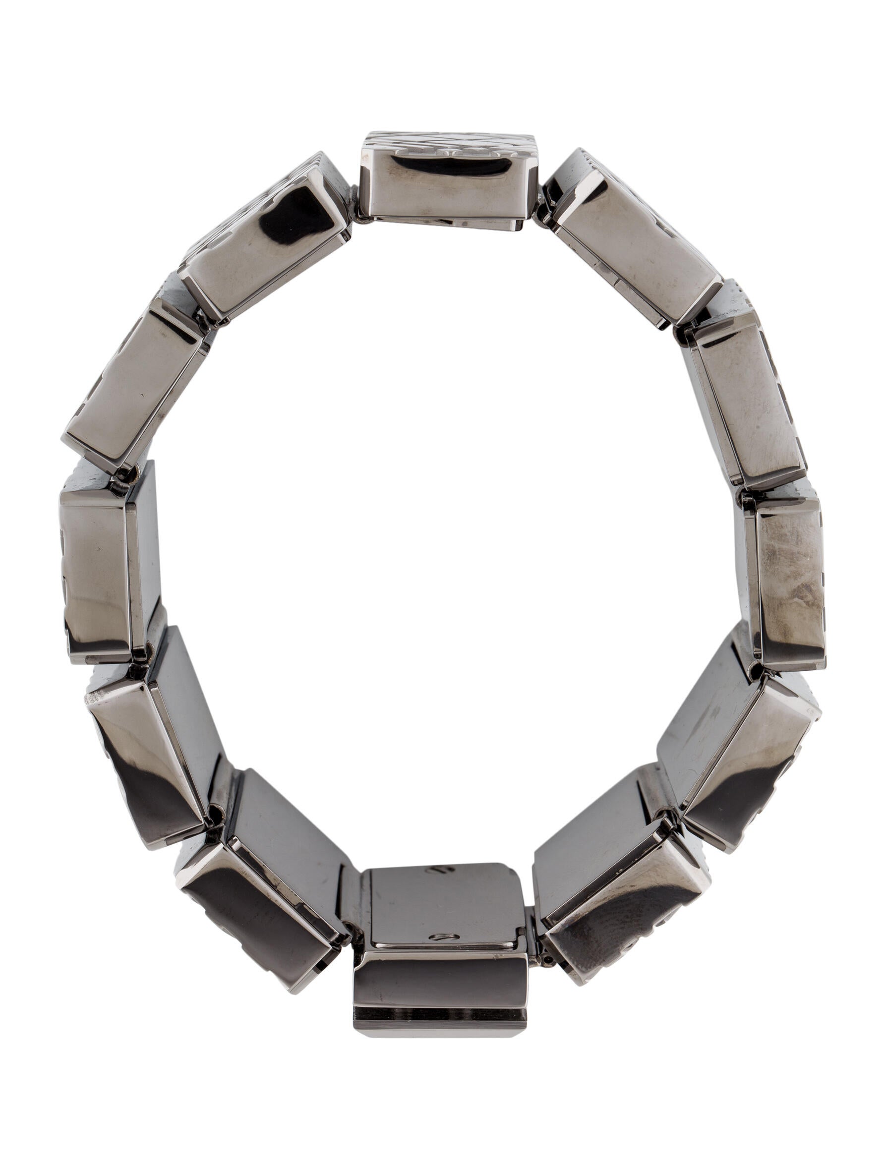 Burberry Textured Link Bracelet Gunmetal Bangle, Bracelets