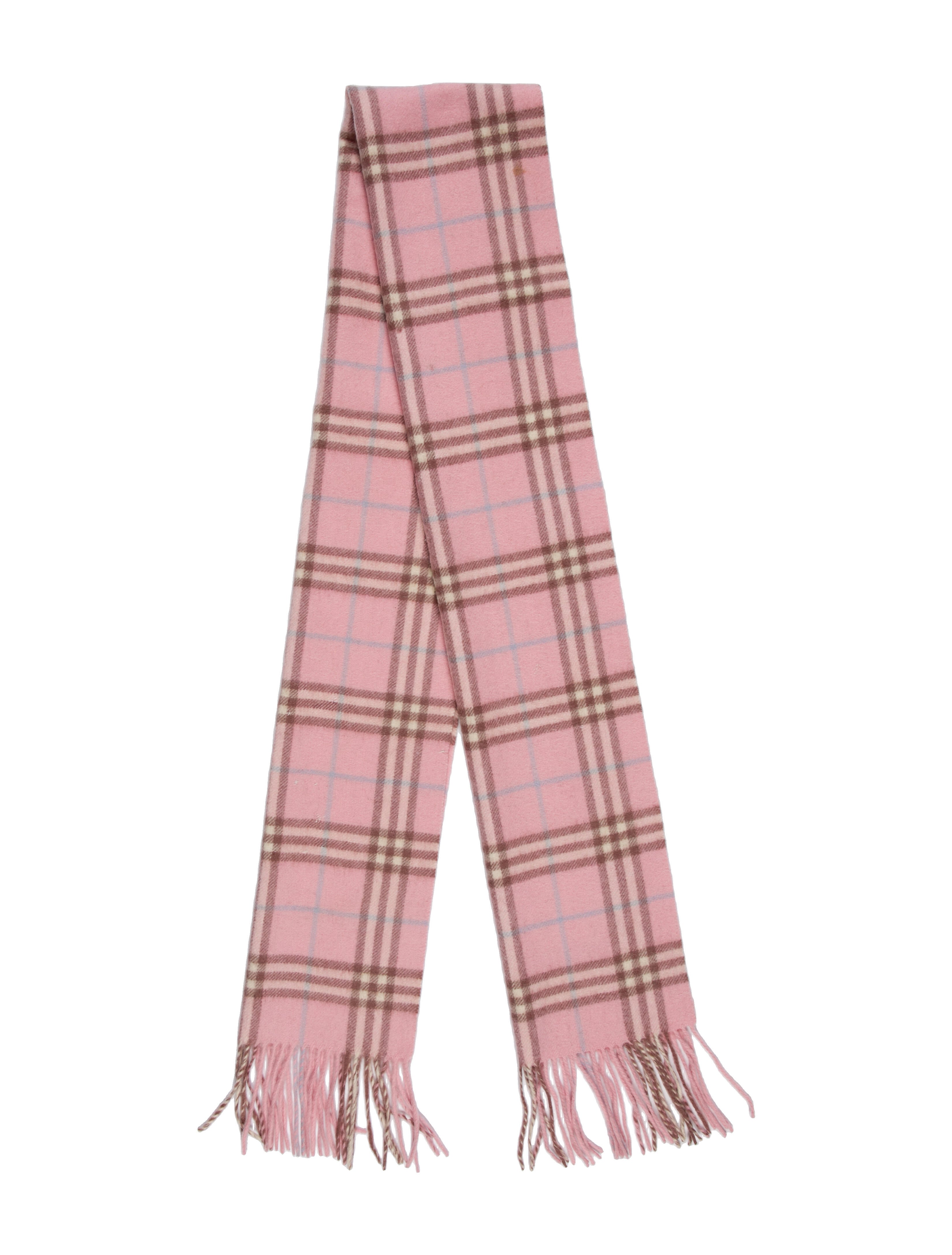 Burberry Lambswool Nova Check Pattern Scarf Pink Scarves, Accessories BUR245278 The RealReal