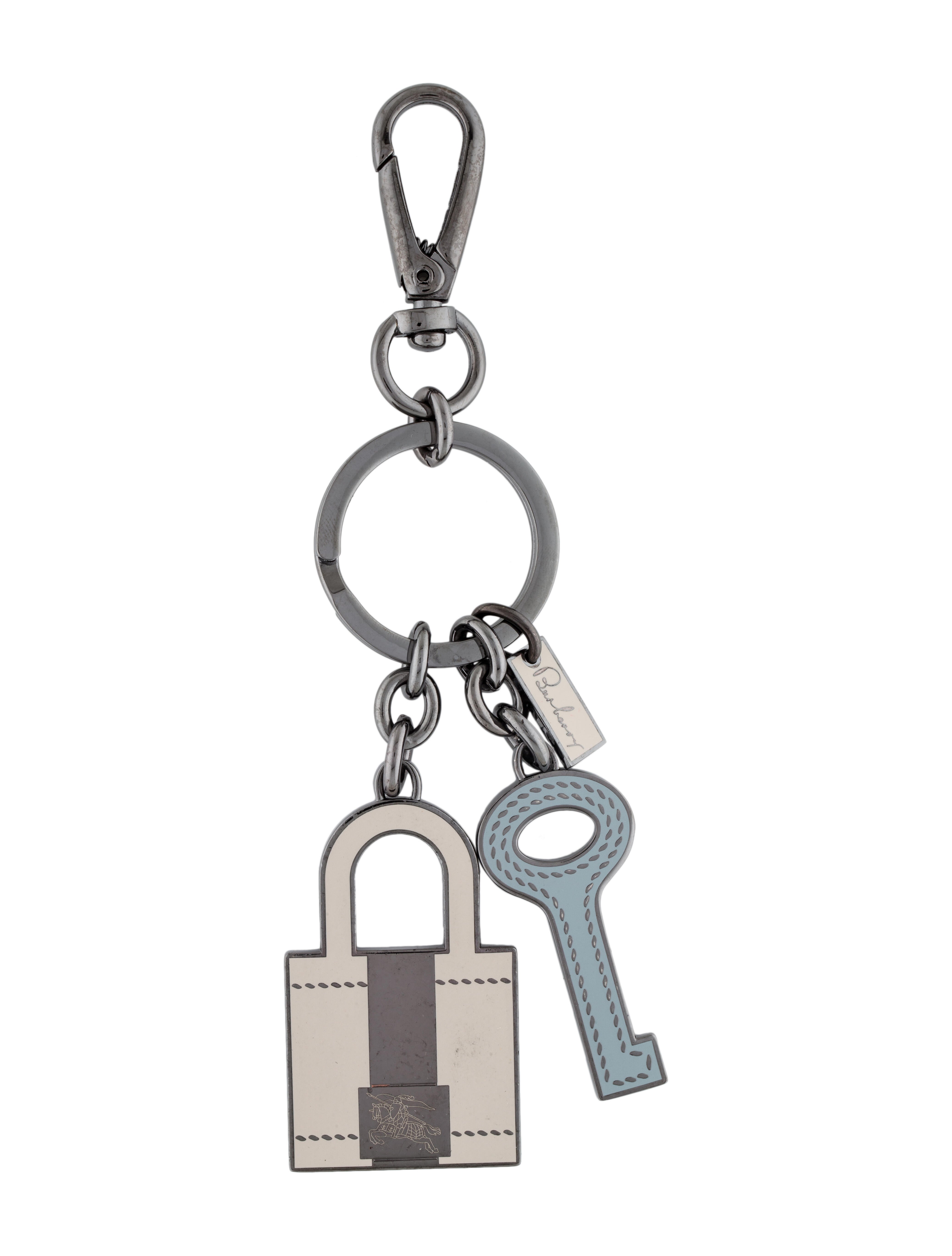 【関税&送料込み】Burberry Keychains Burberry Lock and Key Keychain - Blue Keychains, Accessories