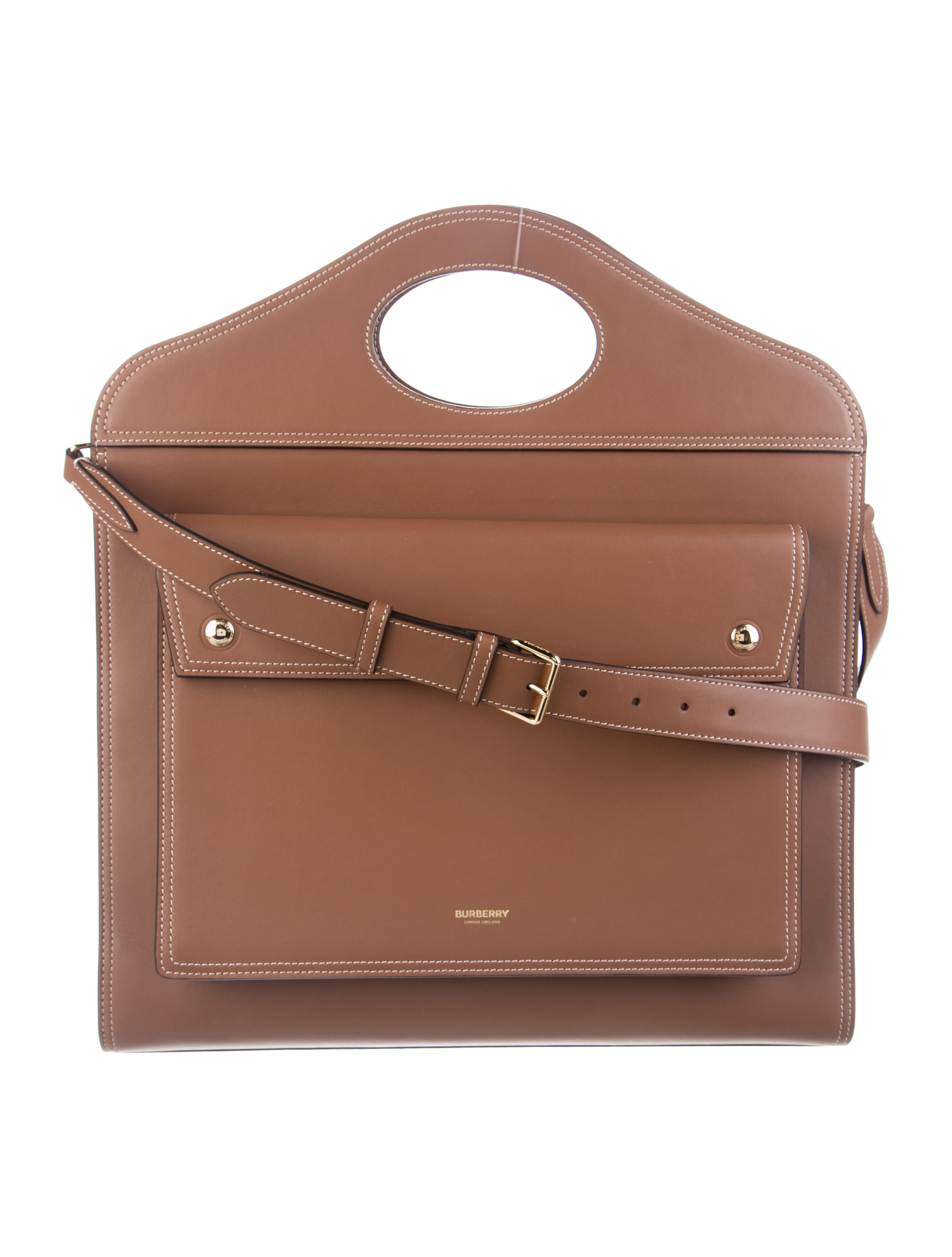 mini topstitched leather pocket bag