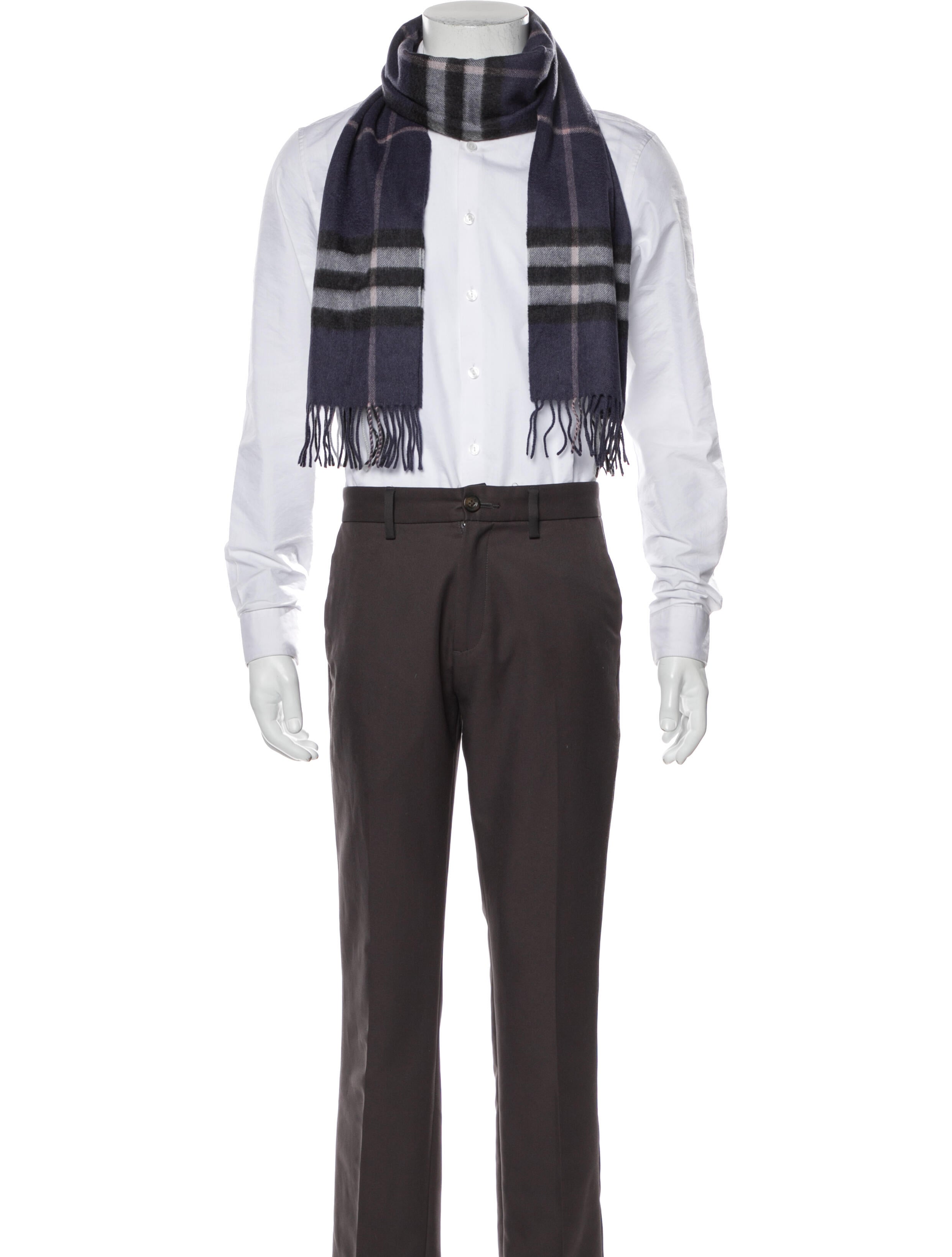 Burberry Cashmere Plaid Print Scarf