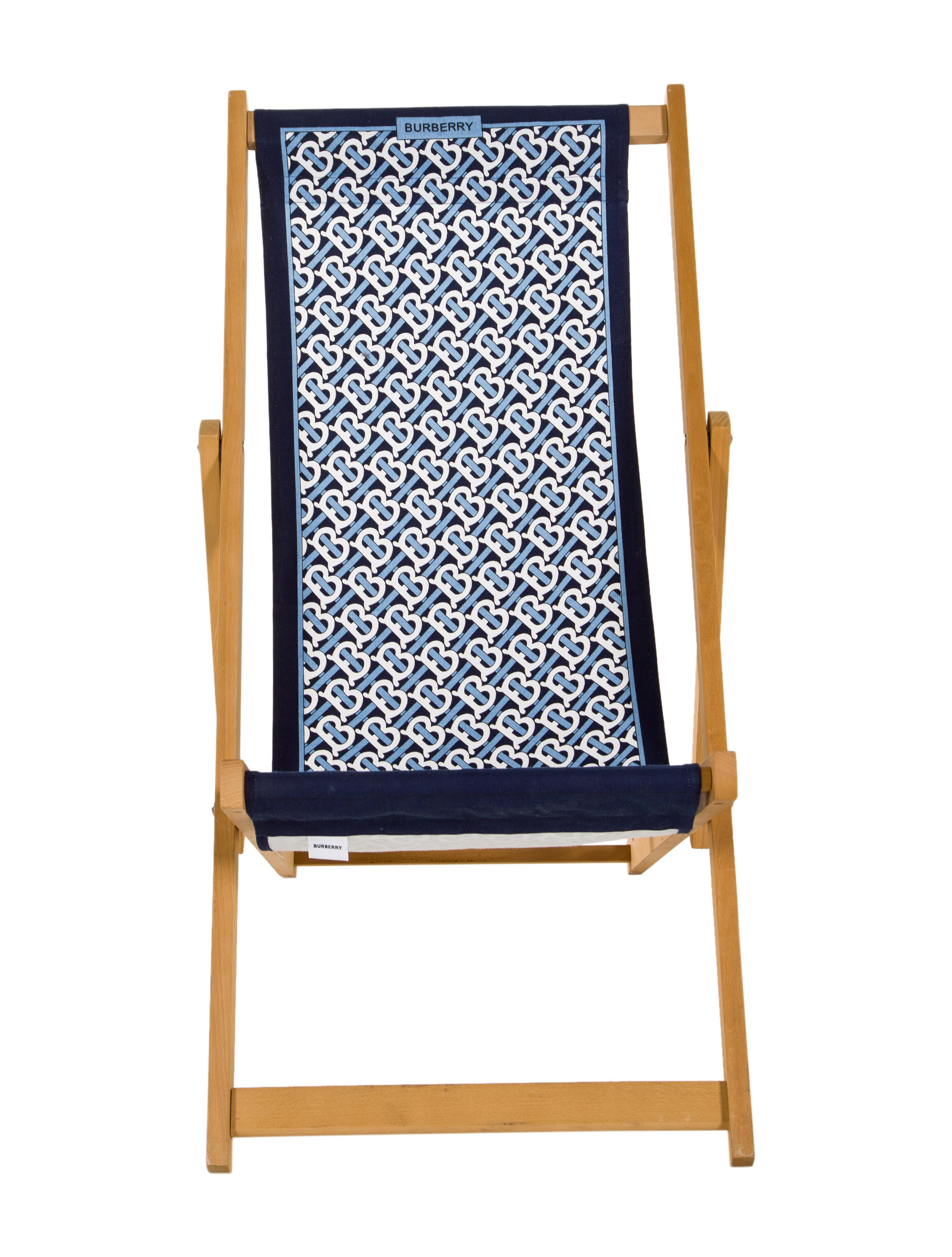 Burberry Monogram Hammock Beach Chair - 1 pieces, Blue Outdoor