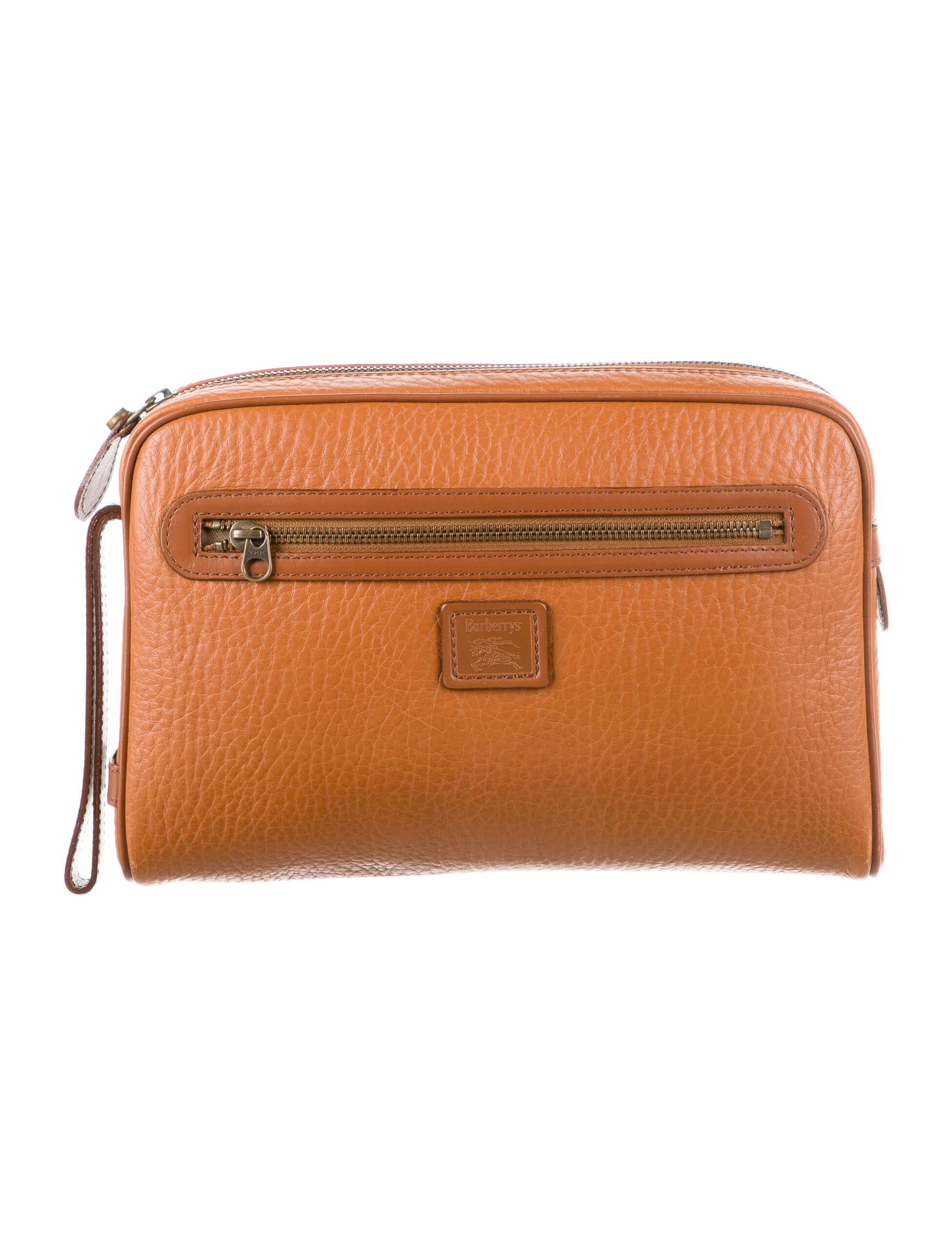 Burberry Leather Toiletry Pouch Neutrals Clutches, Handbags