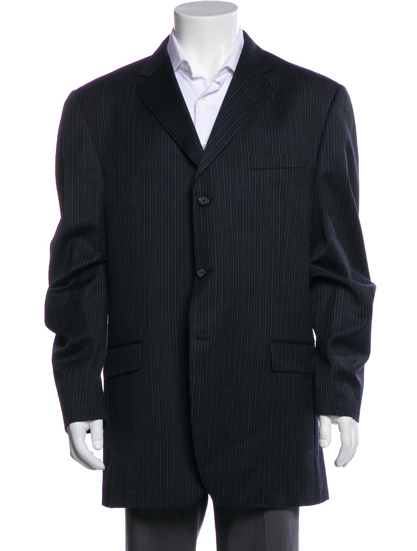 Burberry Striped Suit Blue Suiting, Clothing BUR304871 The RealReal