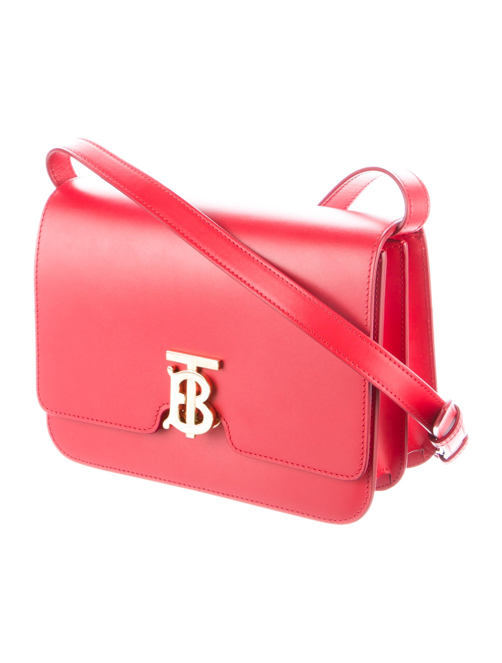 Burberry Leather TB Medium Crossbody Bag Red Crossbody Bags, Handbags