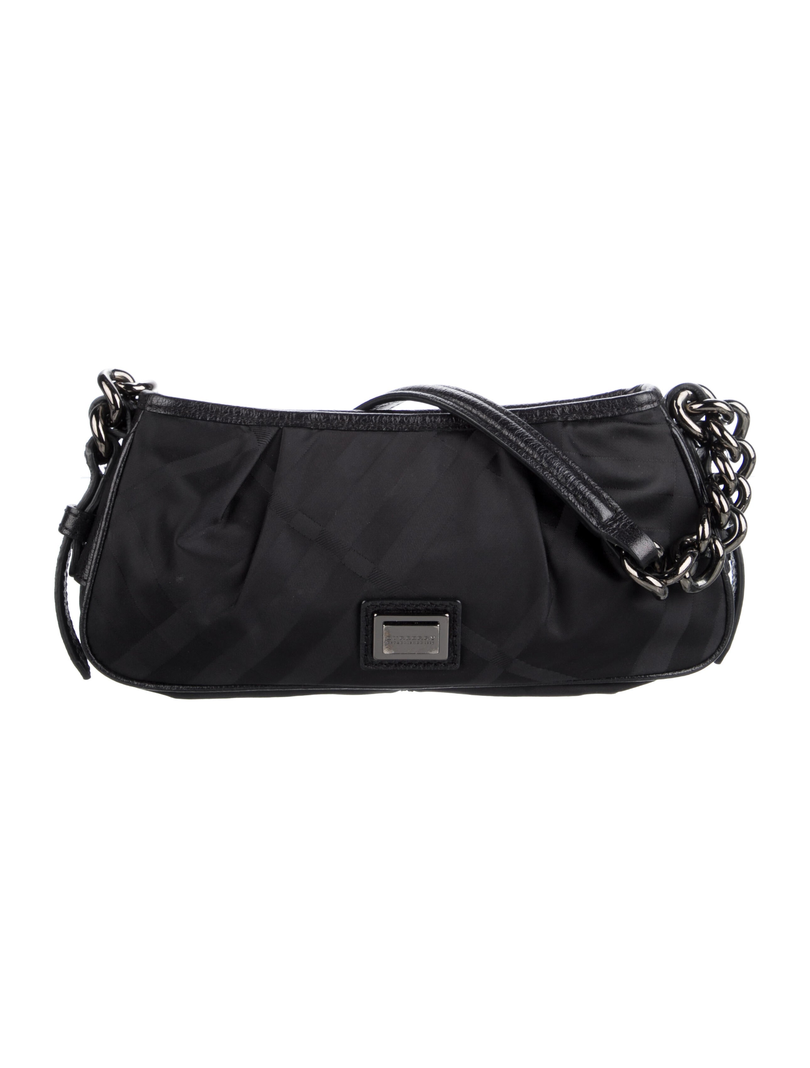 Burberry Nylon Leather-Trim Shoulder Bag