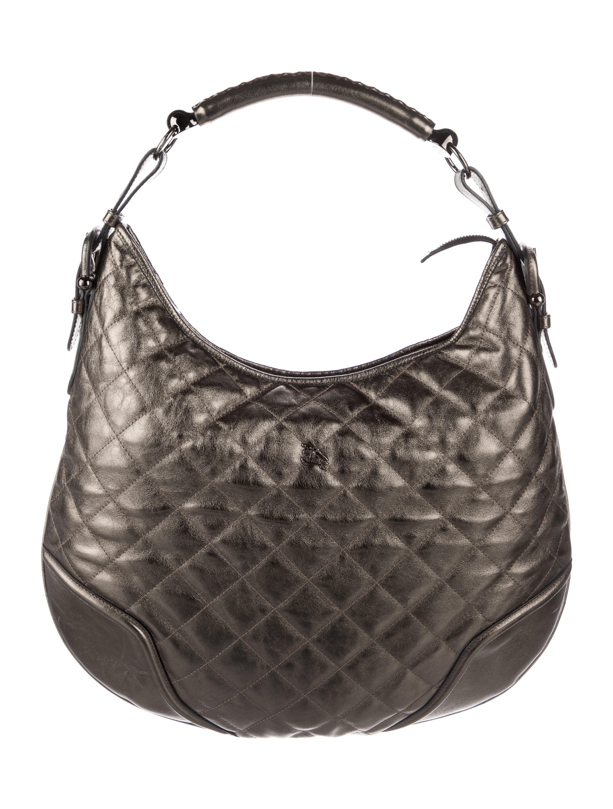 Burberry Quilted Leather Shoulder Bag Grey Shoulder Bags, Handbags