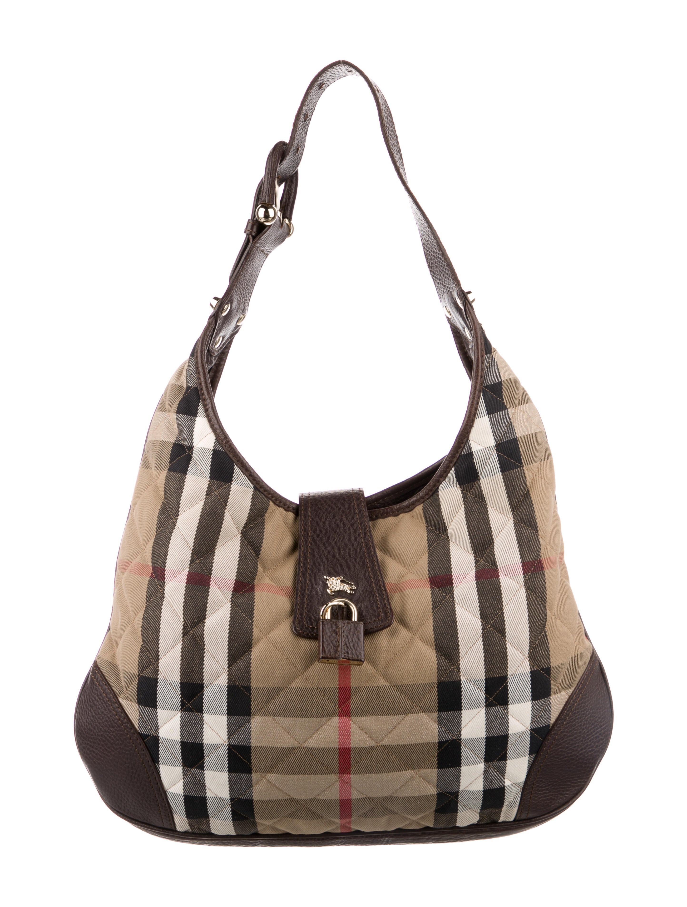Burberry Nova Check Shoulder Bag Brown Shoulder Bags, Handbags