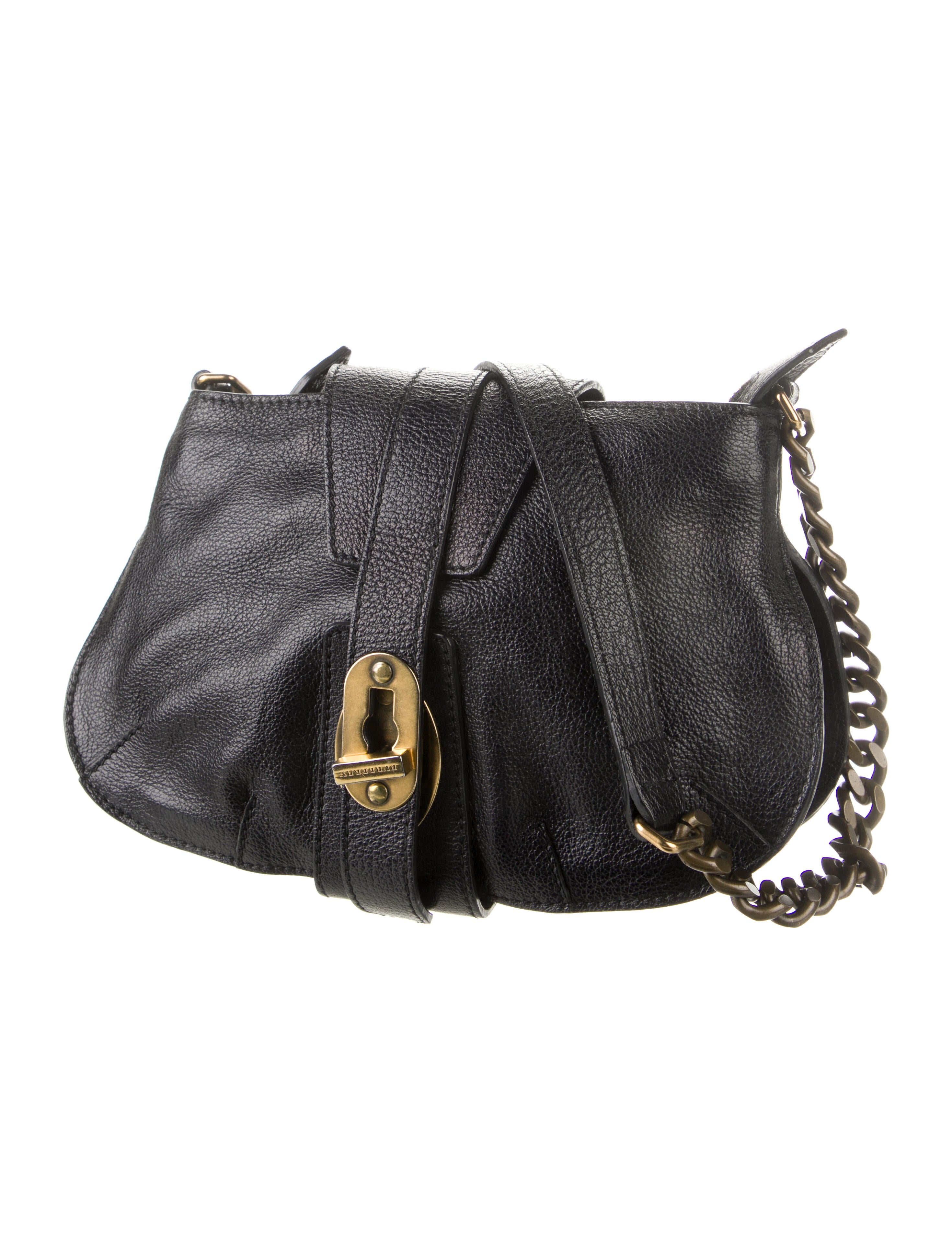 Burberry Leather Chain Link Crossbody Bag Black Crossbody Bags, Handbags BUR326096 The