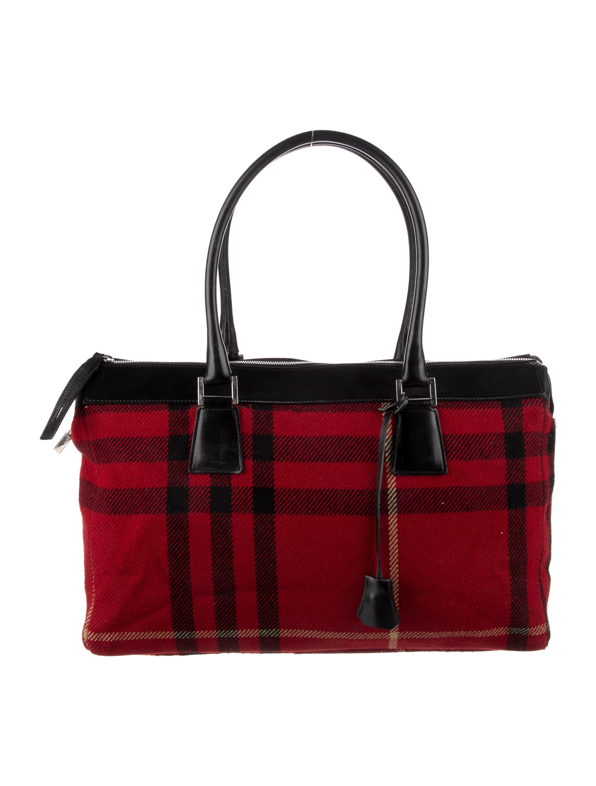 Burberry Haymarket Check Tote Brown Totes, Handbags BUR77068 The