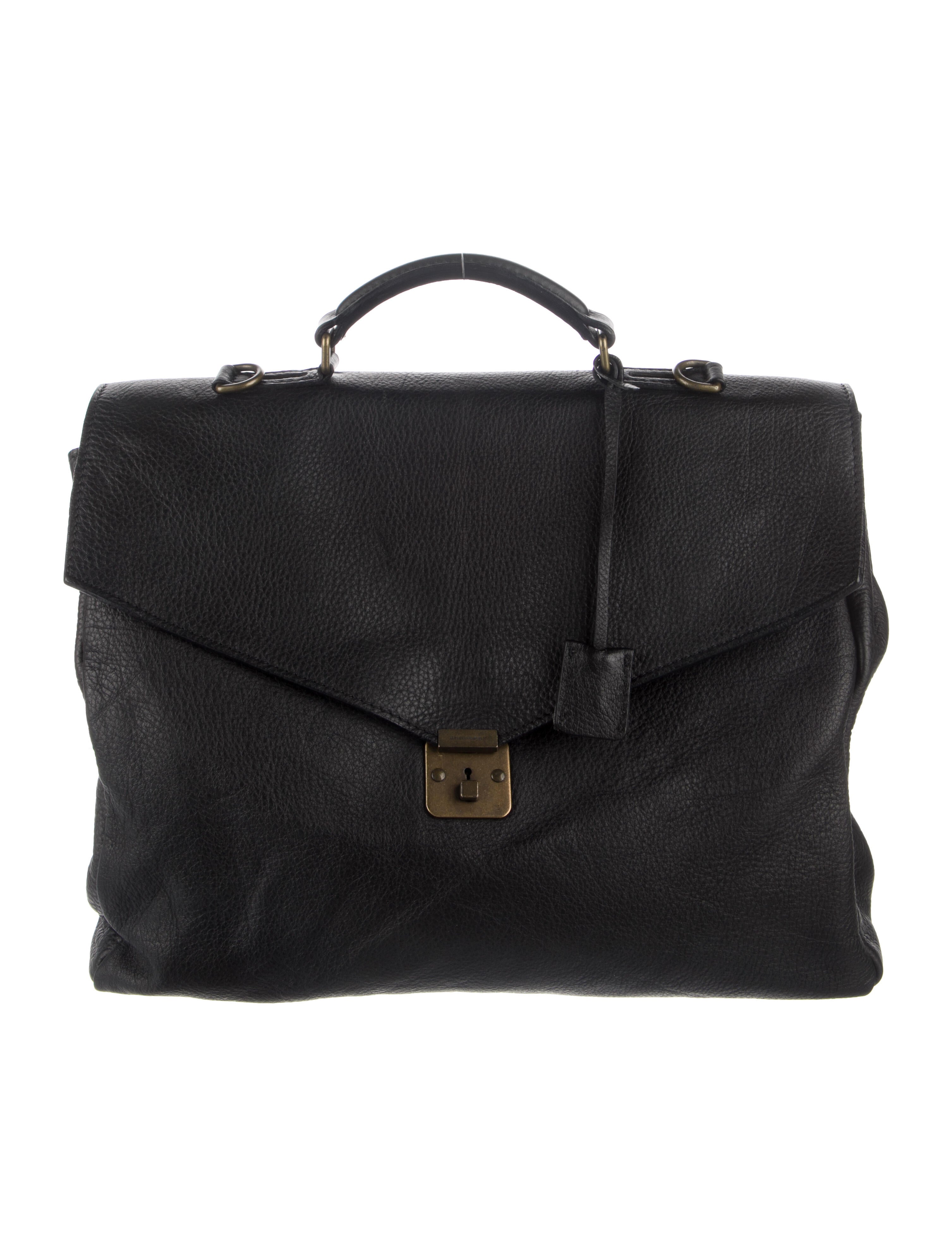 Mark Cross Leather Accordion Briefcase Black Briefcases, Bags