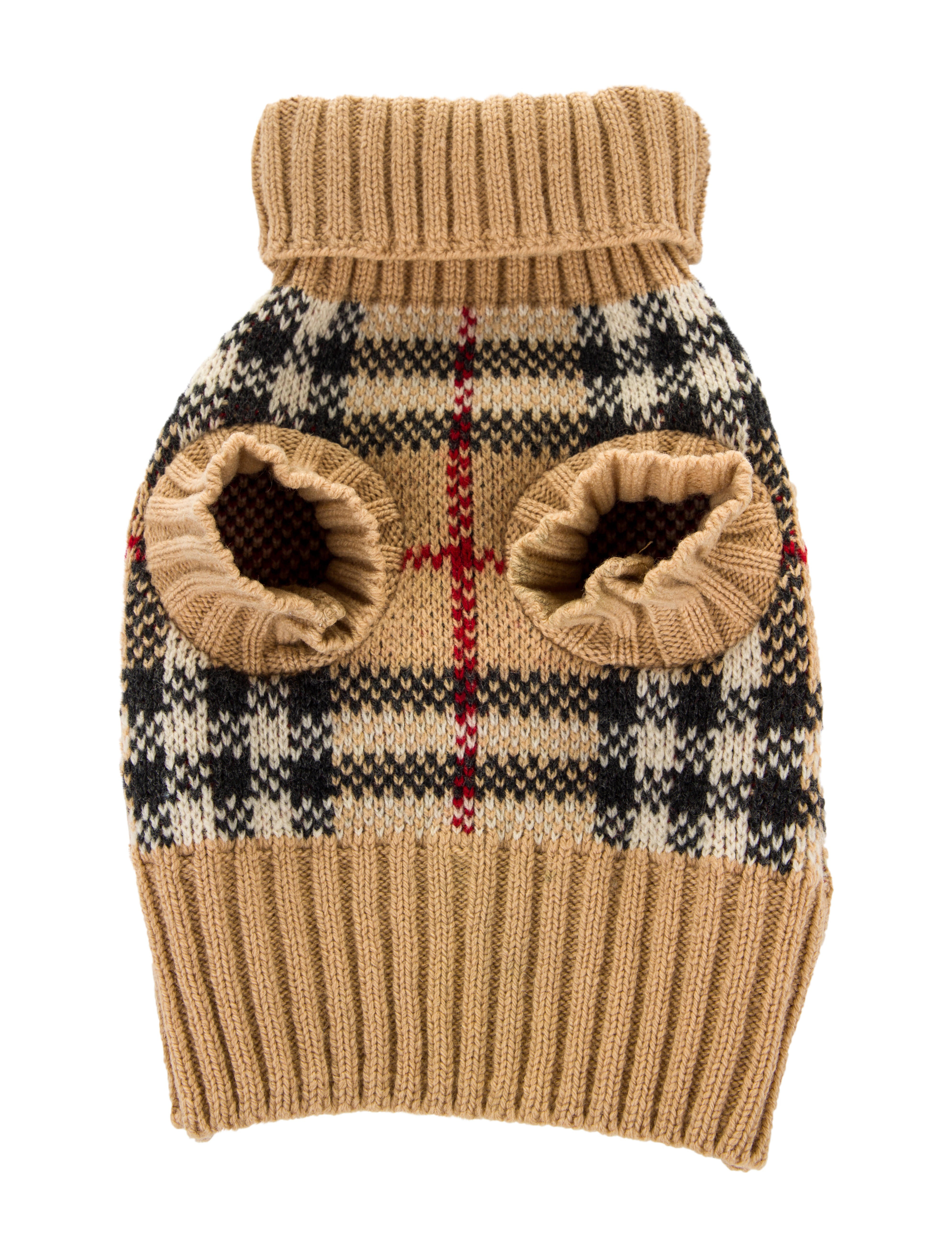Pet Burberry Dog Jumper Furberry Checkered Sweater Dog Clothing