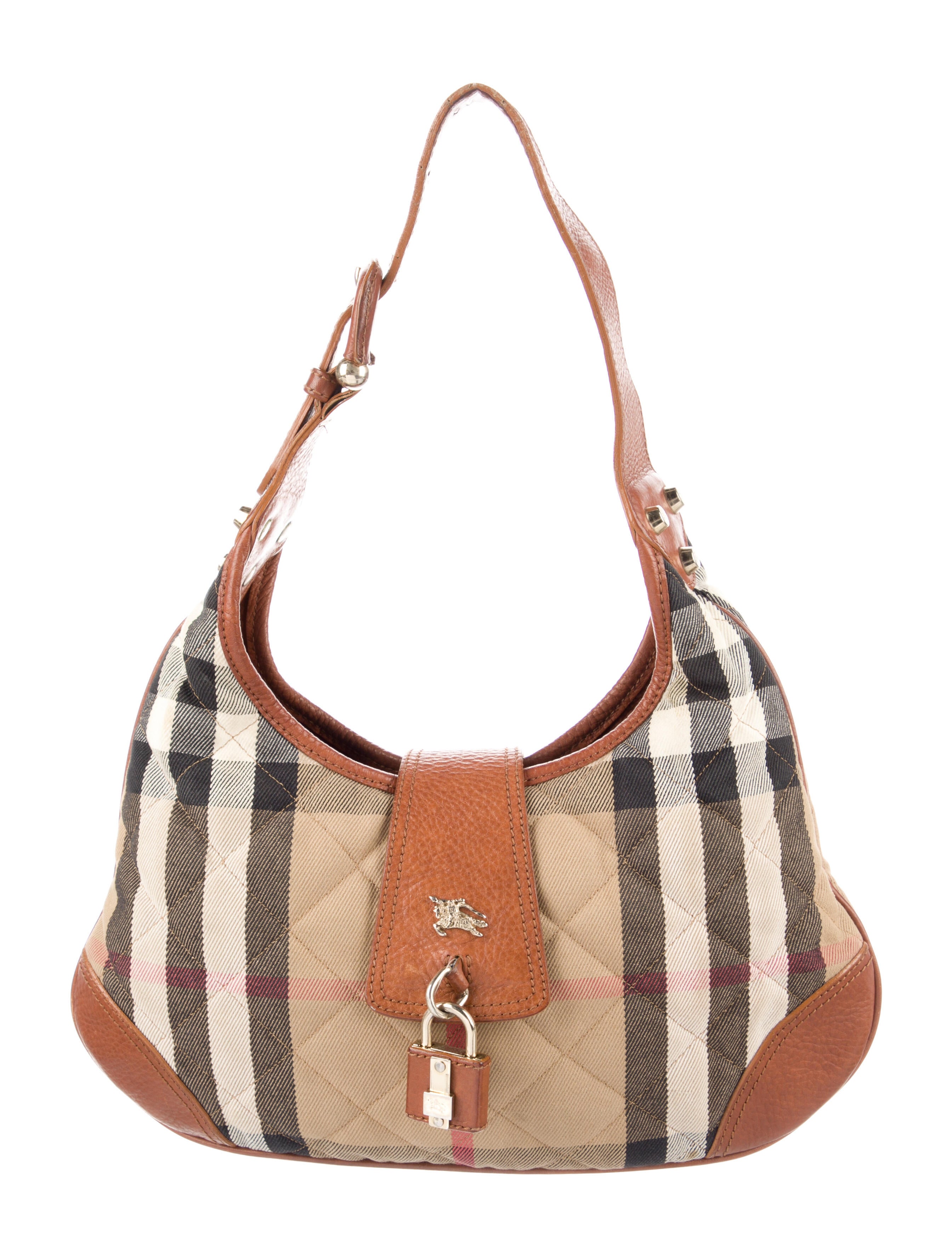 Burberry Small House Check Shoulder Bag Brown Shoulder Bags, Handbags