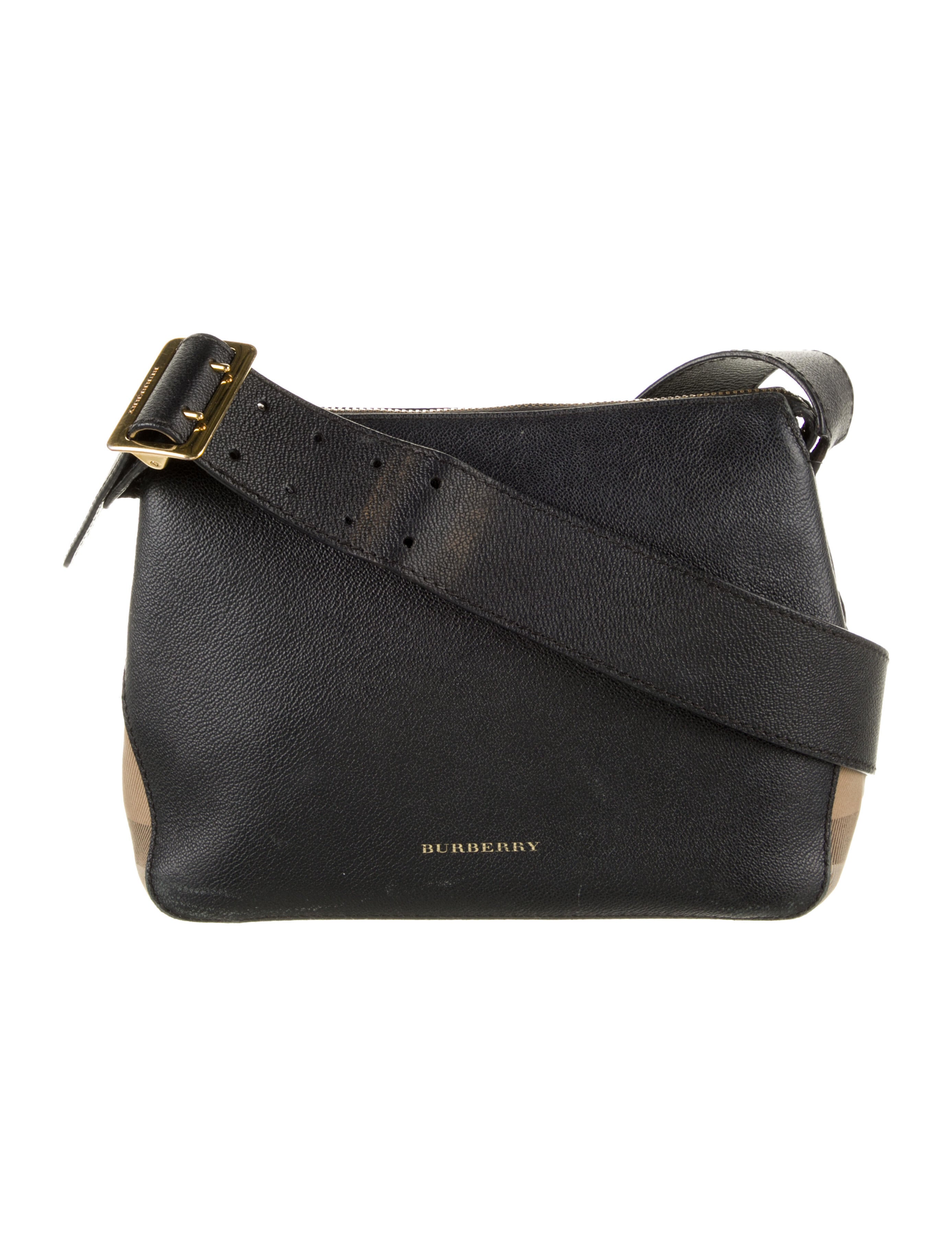 Burberry Helmsley House Check Crossbody Bag Black Crossbody Bags
