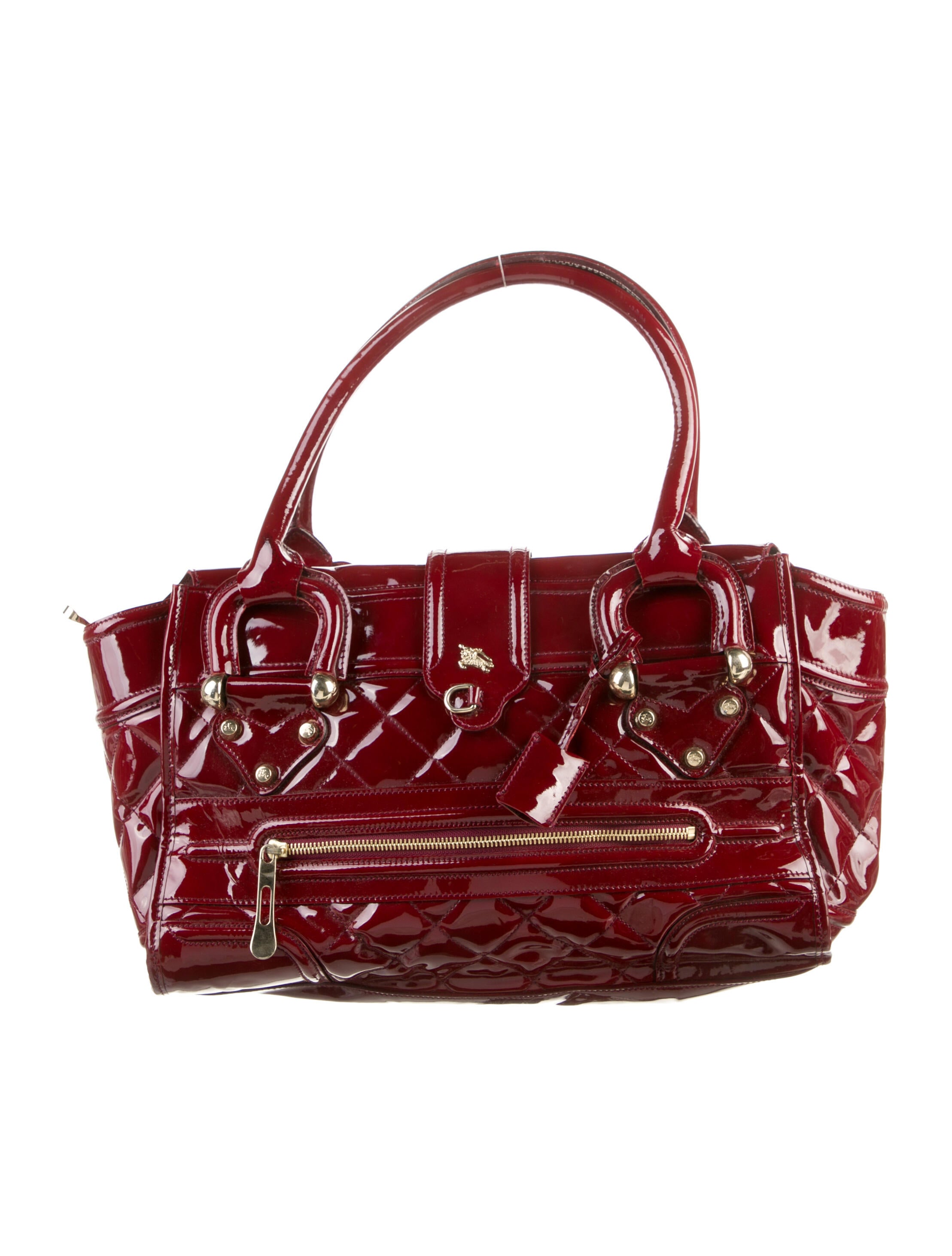 Burberry Patent Leather Handle Bag Red Handle Bags, Handbags
