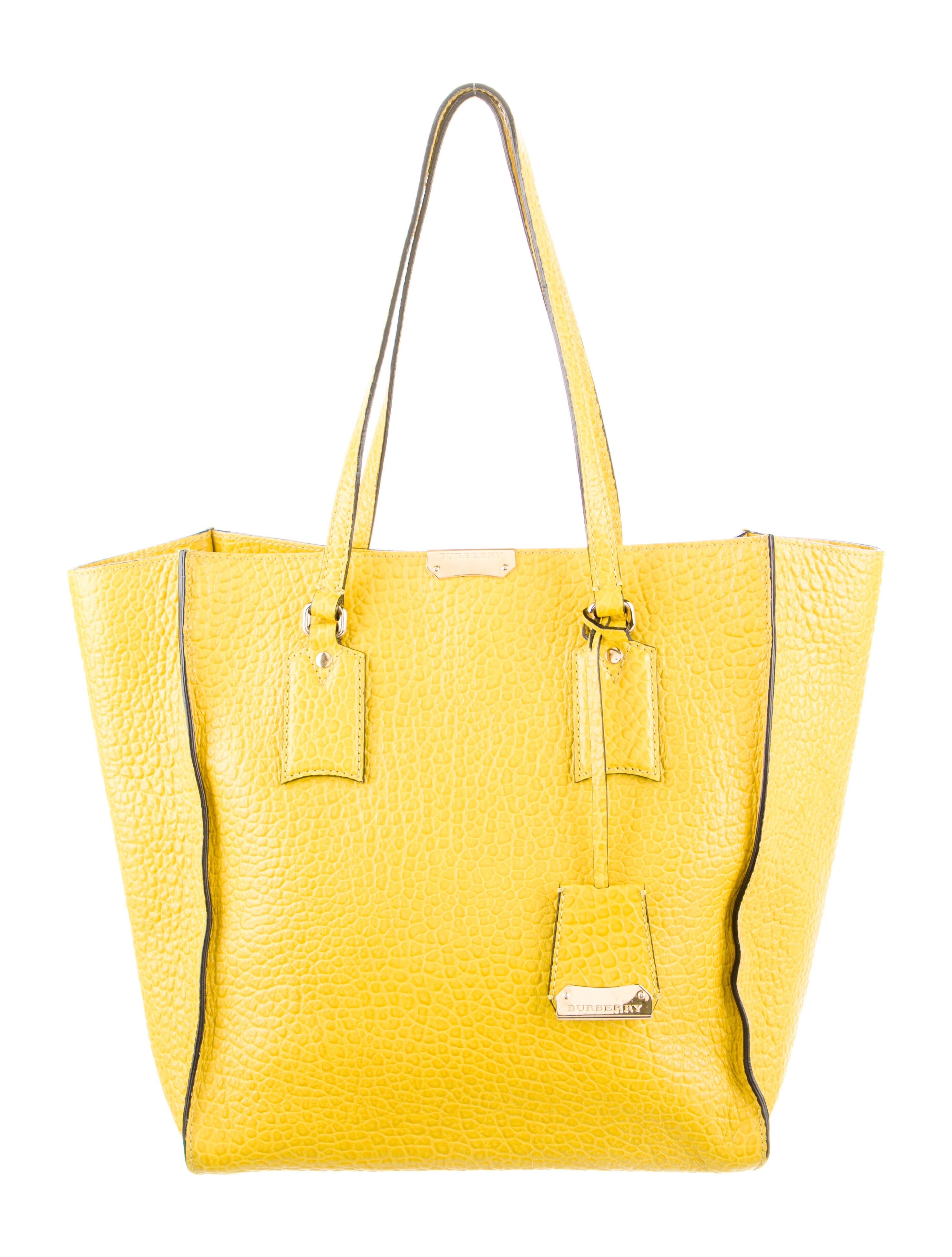 Burberry Woodbury Leather Tote Yellow Totes, Handbags BUR356656