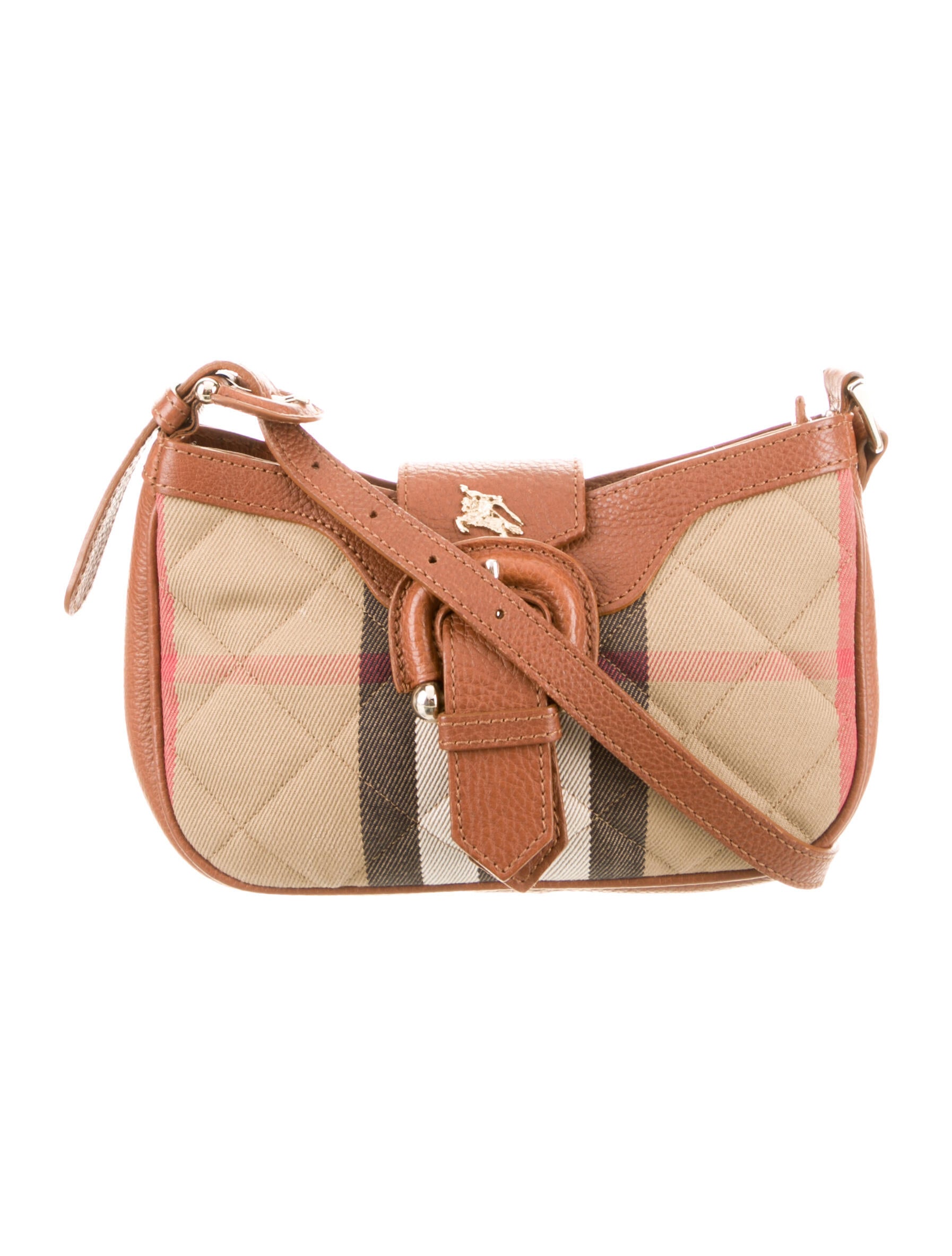 Burberry House Check Mini Quilted Shoulder Bag Neutrals Handle Bags