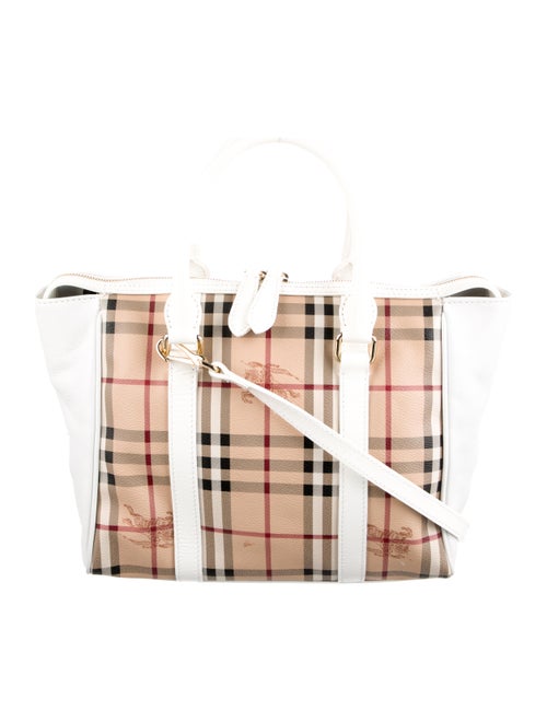 Burberry Haymarket Check Chatton Medium Handle Bag w/ Strap