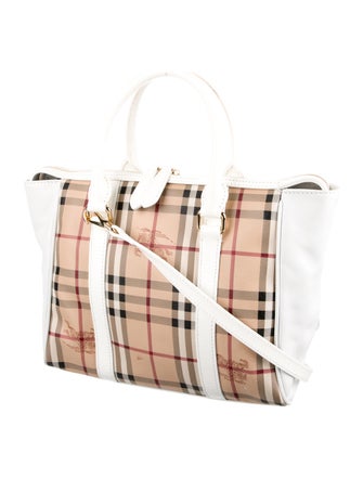 Burberry Haymarket Check Chatton Medium Handle Bag w/ Strap