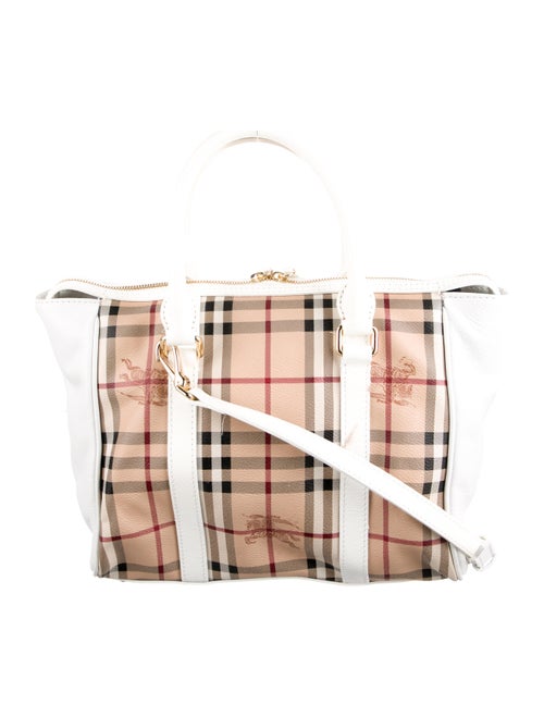 Burberry Haymarket Check Chatton Medium Handle Bag w/ Strap