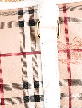 Burberry Haymarket Check Chatton Medium Handle Bag w/ Strap