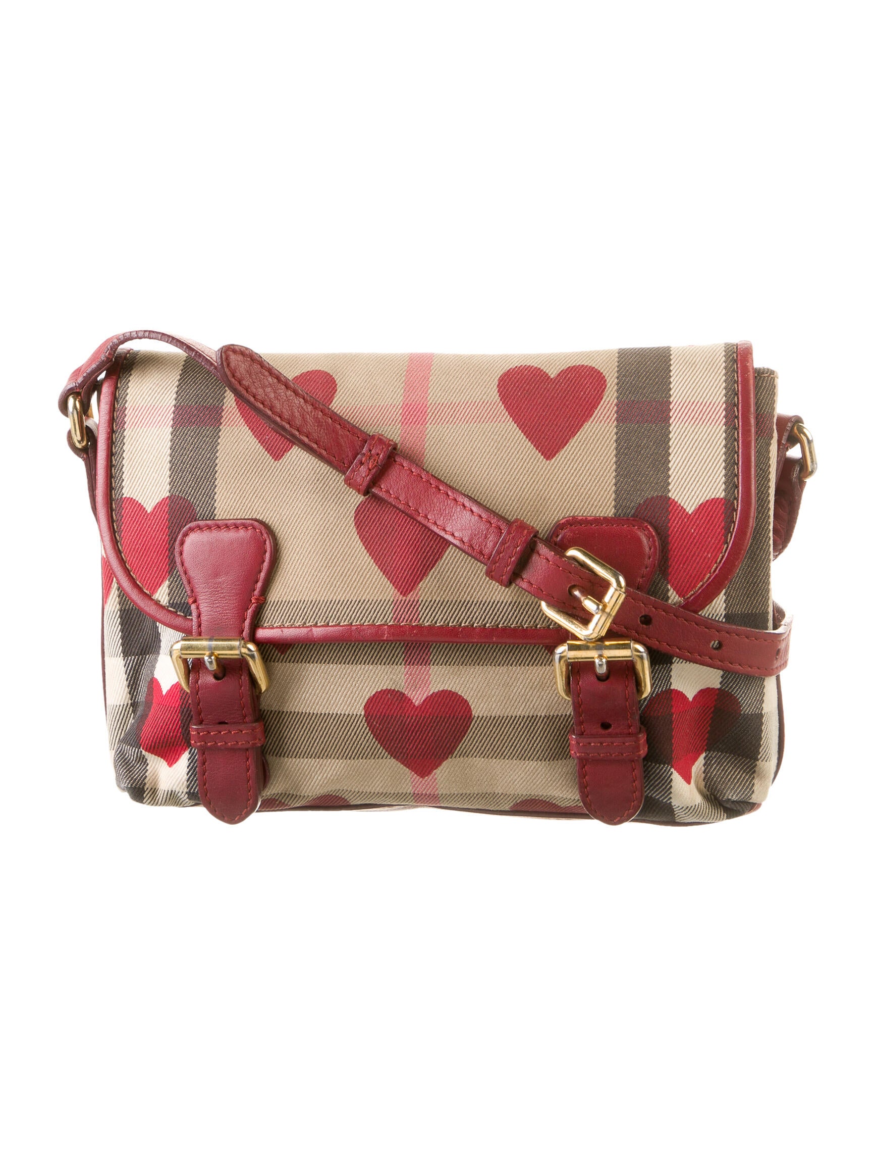 Burberry Parade Red Check Hearts Mini Crossbody