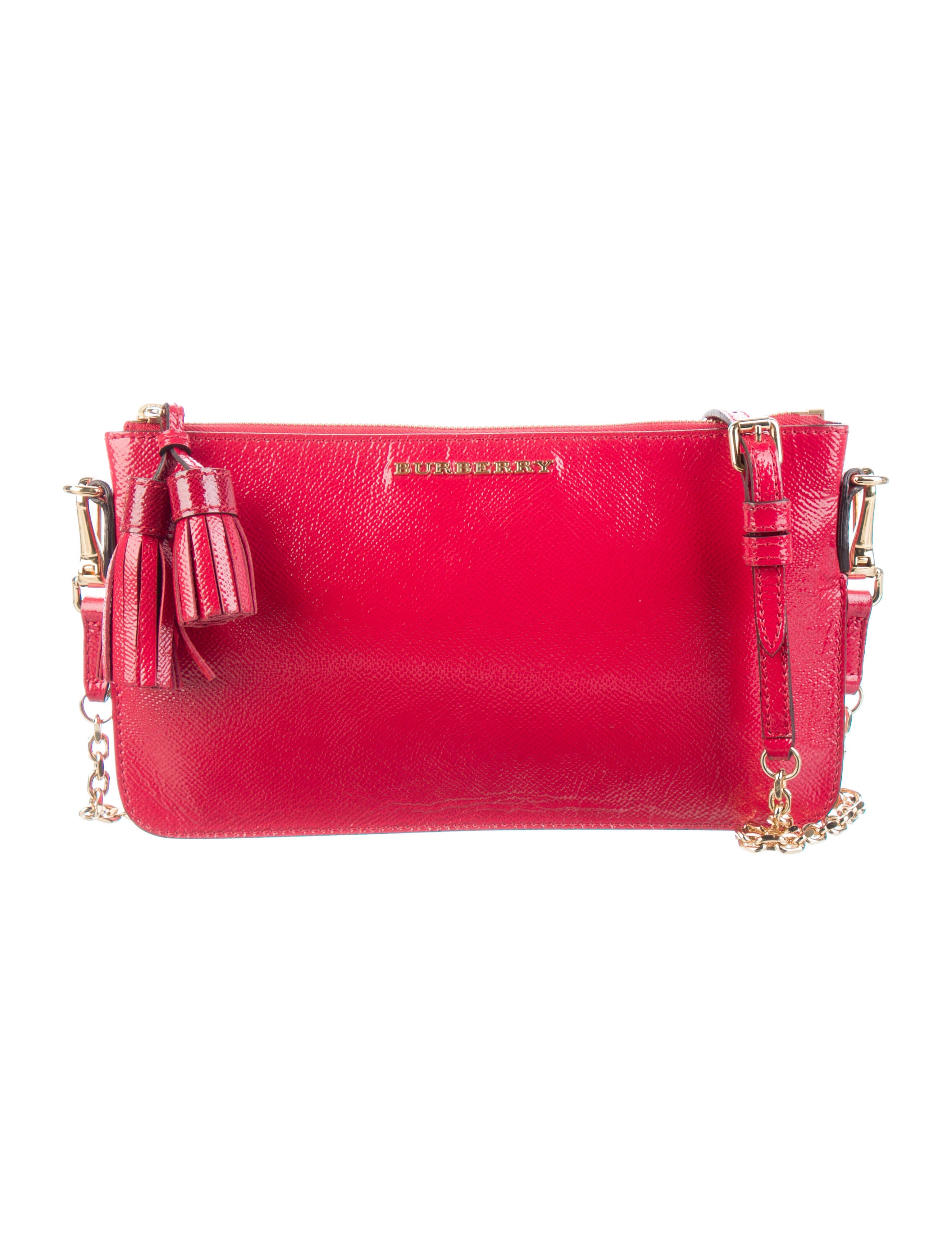 Burberry Patent Leather Crossbody Bag Red Crossbody Bags, Handbags BUR366928 The RealReal