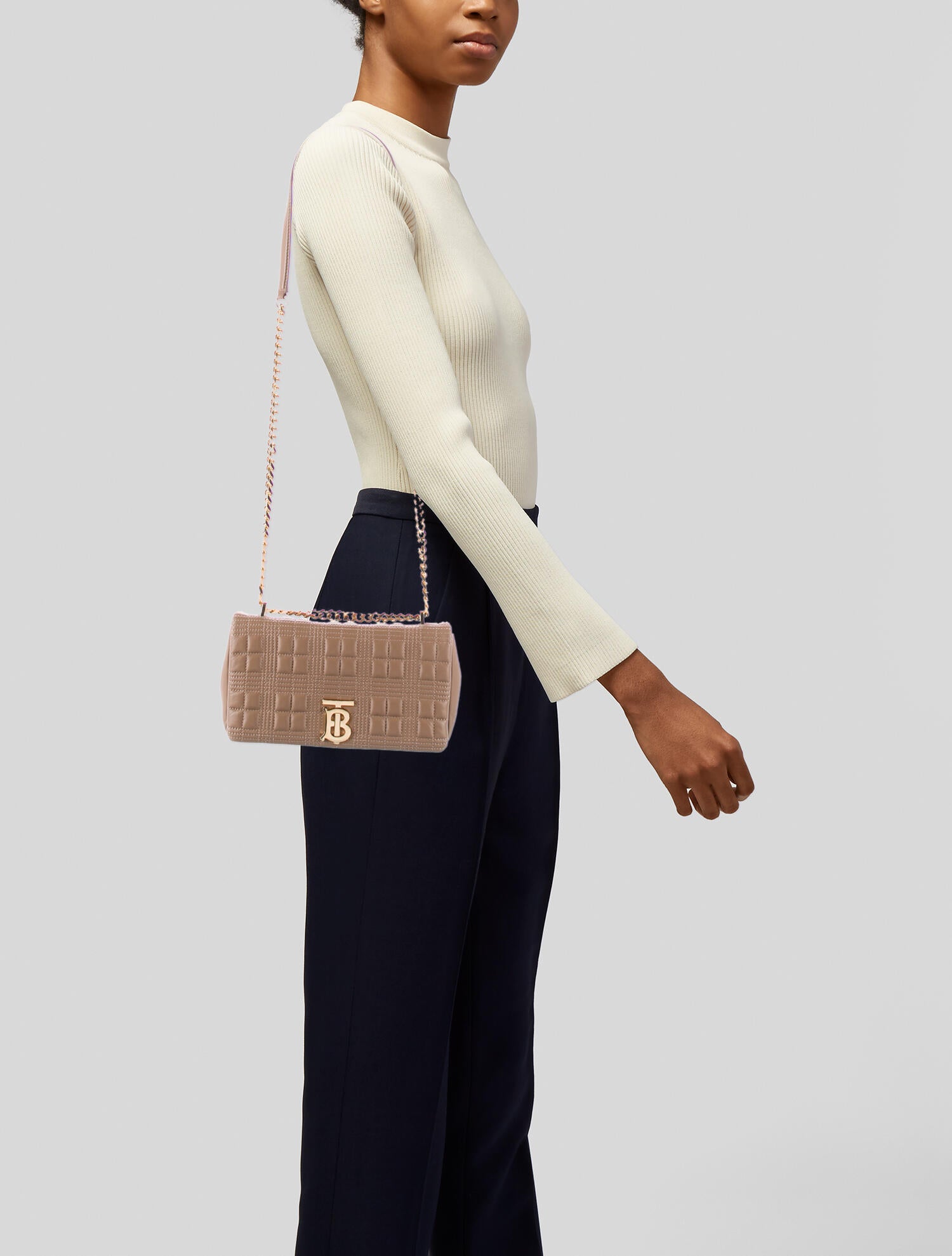 Burberry Small Quilted Leather Lola Bag Neutrals Shoulder Bags