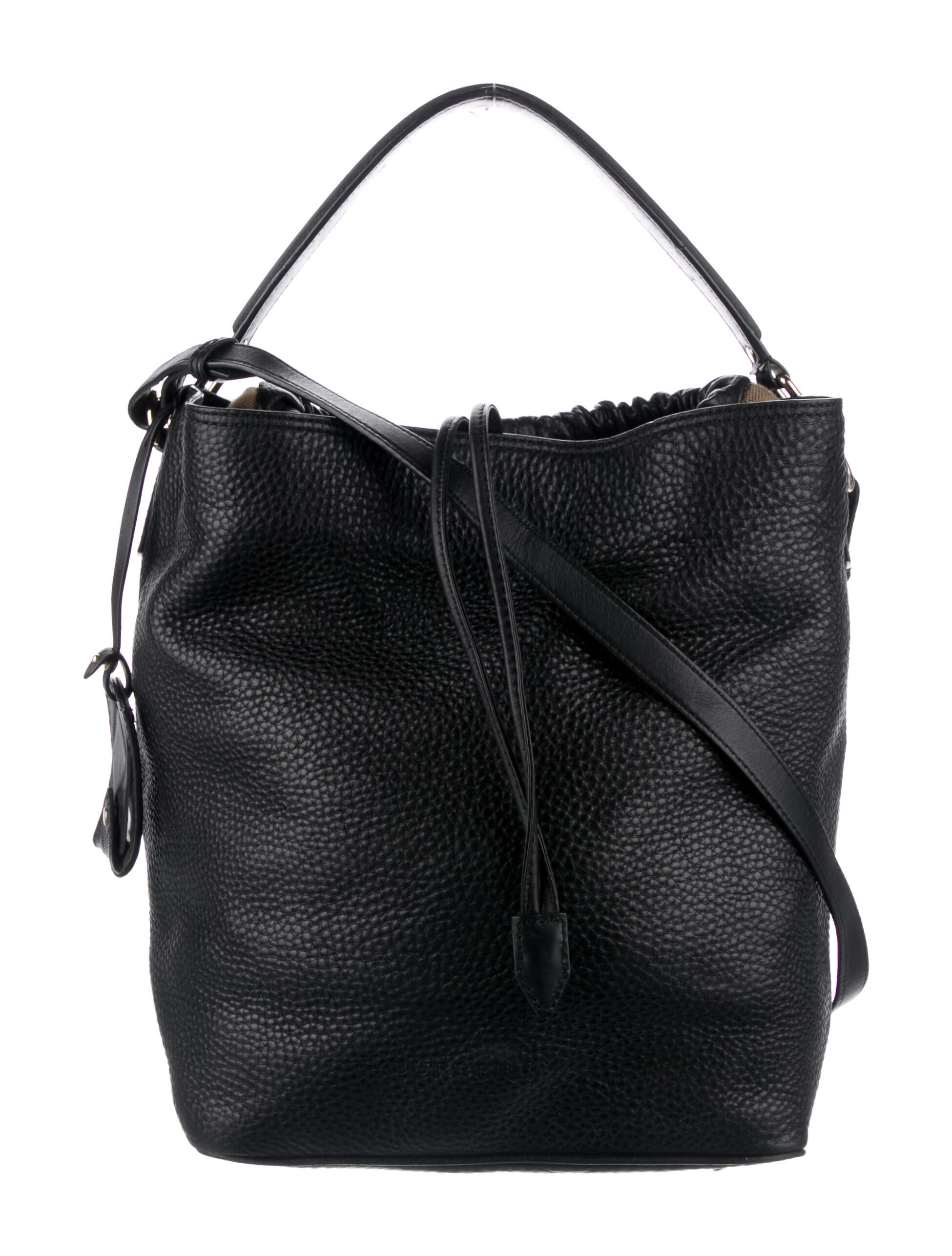 Burberry Leather Bucket Bag - Black Bucket Bags, Handbags