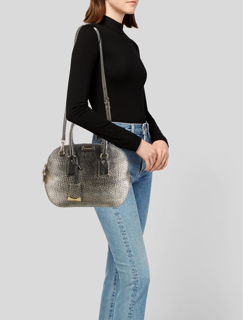 Burberry Orchard Embossed Leather Handle Bag