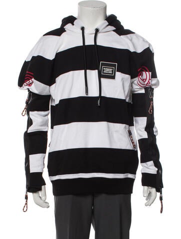 Burberry Sweatshirts & Hoodies Striped V-Neck Hoodie S/P | S