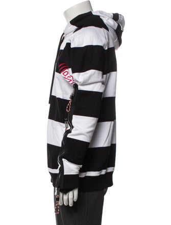 Burberry Striped V-Neck Hoodie