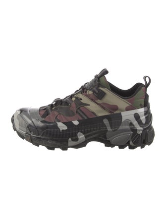Burberry Nylon Camouflage Print Chunky Sneakers